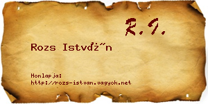 Rozs István névjegykártya